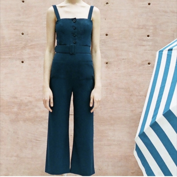 STAUD Mango Jumpsuit in Navy Blue - Picture 1 of 4